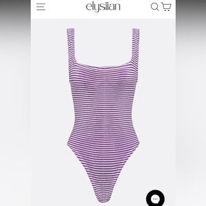 Elysiian Purple Striped One Piece Swimsuit